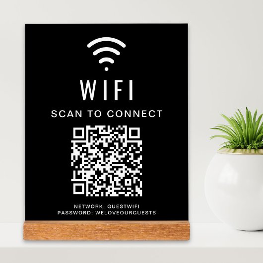 WiFi QR-code scannen naar zwart verbinding Acryl Bord