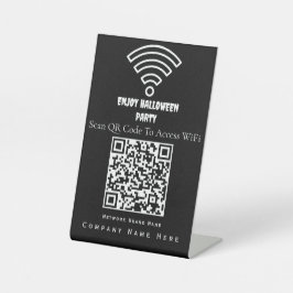 WiFi QR-code scannen naar zwart verbinding Reclamebord Met Voetstuk