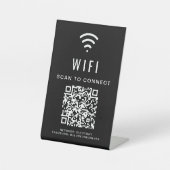 WiFi QR-code scannen naar zwart verbinding Reclamebord Met Voetstuk (Voorkant)