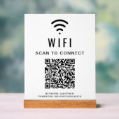 Wifi QR Code Scannen om te verbinden Wit Acryl Bord (Neutraal)