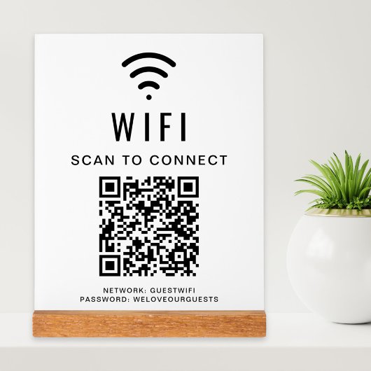 Wifi QR Code Scannen om te verbinden Wit Acryl Bord