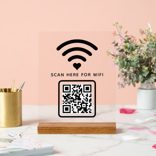 Wifi QR-code scannen om zelfklevend te verbinden Acryl Bord (Huwelijk)