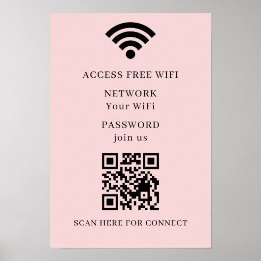 WiFi QR-code Verbind Netwerk Poster Print (Voorkant)
