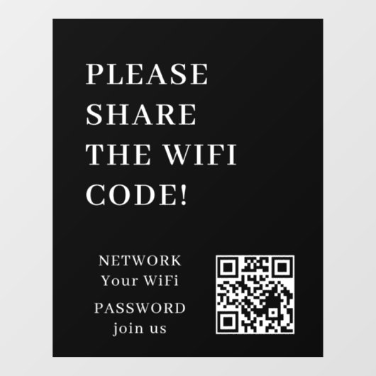 WiFi QR-code Verbindingsnetwerk Ramensticker Raamsticker (Vel)