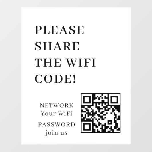 WiFi QR-code Verbindingsnetwerk Ruit sticker (Vel)