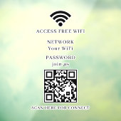 WiFi QR-code Verbindingsnetwerk Ruitstick Vinyl Raamsticker (Vel 3)