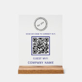Wifi QR Code Wachtwoord en Netwerknaam Wit Acryl Bord (Voorkant)