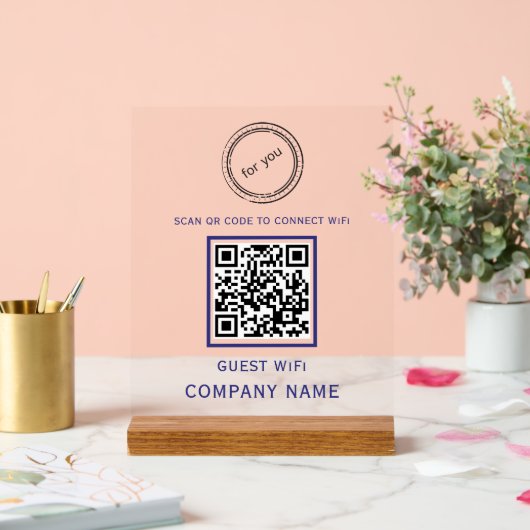 Wifi QR Code Wachtwoord en Netwerknaam Wit Acryl Bord (Huwelijk)