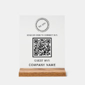 Wifi QR Code Wachtwoord en Netwerknaam Wit Acryl Bord (Voorkant)
