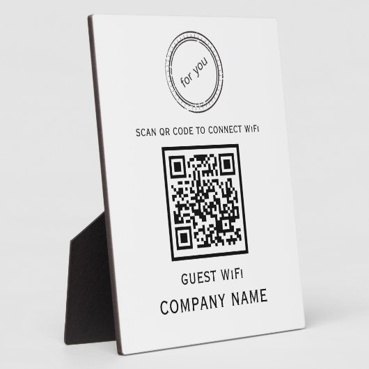 Wifi QR Code Wachtwoord en Netwerknaam Wit Fotoplaat (Zijkant)