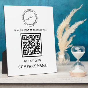 Wifi QR Code Wachtwoord en Netwerknaam Wit Fotoplaat