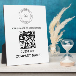 Wifi QR Code Wachtwoord en Netwerknaam Wit Fotoplaat