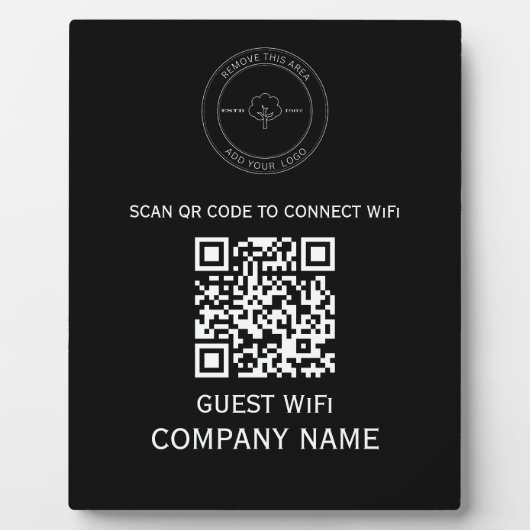 Wifi QR Code Wachtwoord en Netwerknaam Wit Fotoplaat (Voorkant)