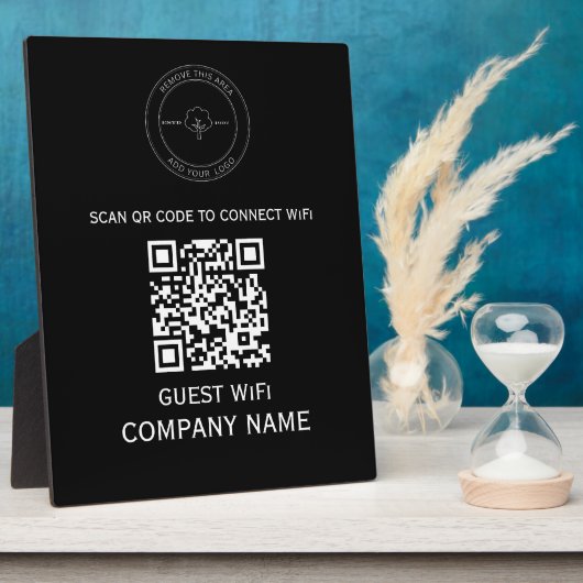 Wifi QR Code Wachtwoord en Netwerknaam Wit Fotoplaat (Zijkant)