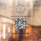 Wifi QR Code Wachtwoord en Netwerknaam Zwart Raamsticker (Vel 2)