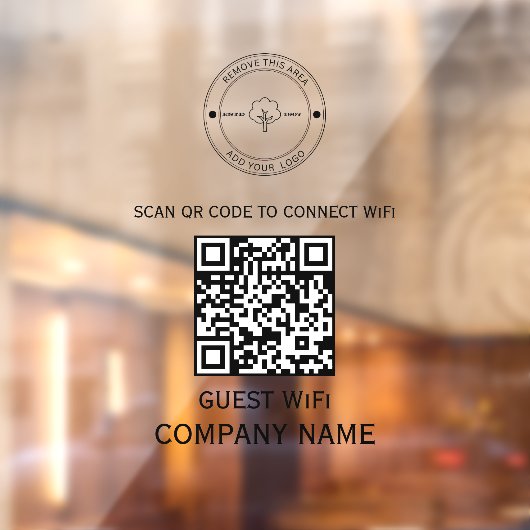 Wifi QR Code Wachtwoord en Netwerknaam Zwart Raamsticker (Vel 2)