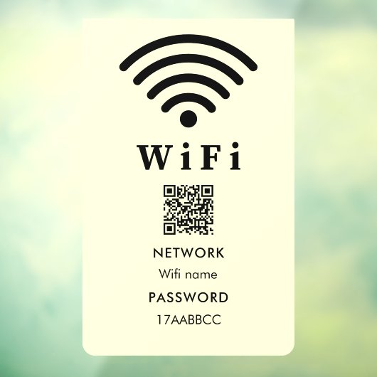 Wifi QR-code wachtwoord | Scan om Groovy te verbin Raamsticker (Vel 3)