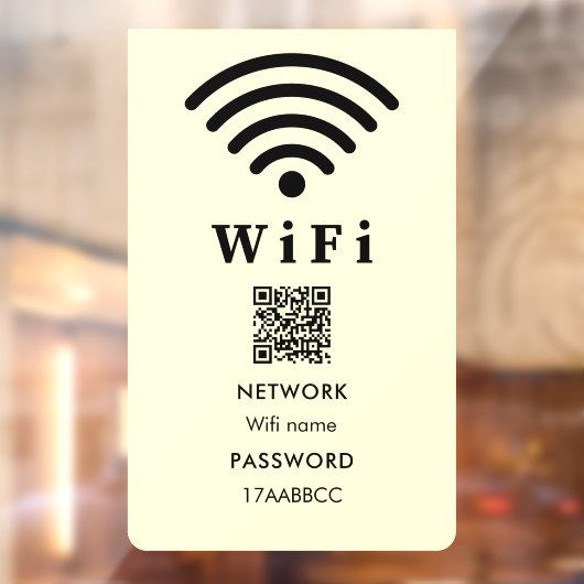 Wifi QR-code wachtwoord | Scan om Groovy te verbin Raamsticker (Vel 2)
