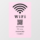 Wifi QR-code wachtwoord | Scan om Roze te verbinde Raamsticker (Vel)