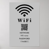 Wifi QR-code wachtwoord | Scan om te verbinden Gri Poster (Voorkant)