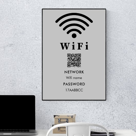 Wifi QR-code wachtwoord | Scan om te verbinden Gri Poster