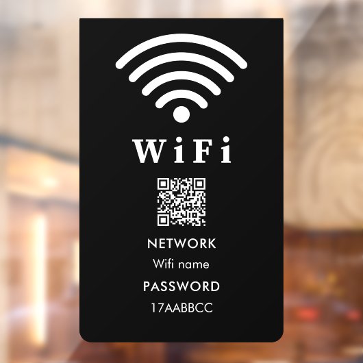 Wifi QR-code wachtwoord | Scan om te verbinden Zwa Raamsticker (Vel 2)
