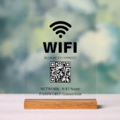 WiFi QR Code White Acrylic Sign Acryl Bord (Neutraal)