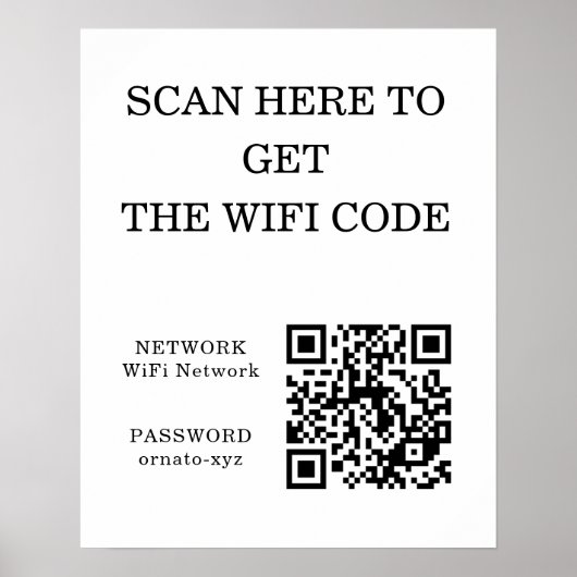 WiFi QR Code Wit Poster – Scan voor toegang (Voorkant)