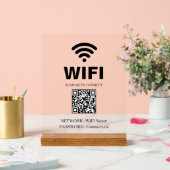 WiFi QR-code witte acrylsign Acryl Bord (Huwelijk)