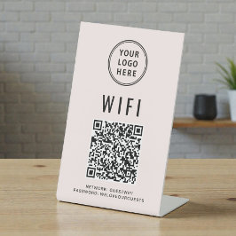 Wifi QR-code Zakelijk Logo Scan Roze Reclamebord Met Voetstuk