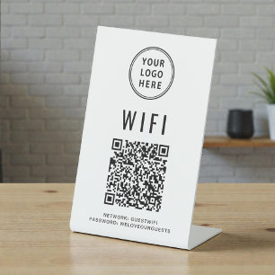 Wifi QR-code Zakelijk Logo Scannen om te Verbinden Reclamebord Met Voetstuk
