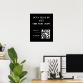 WiFi QR Code Zwart Poster – Scan voor toegang (Thuiskantoor)