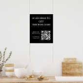 WiFi QR Code Zwart Poster – Scan voor toegang (Keuken)