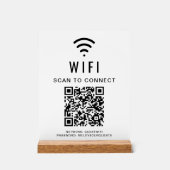 WiFi QR-codeaftasten om wit te verbinden Acryl Bord (Voorkant)
