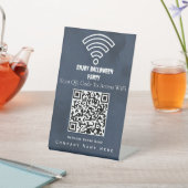 WiFi QR-codescan om blauwe donkere schaduw aan te  Reclamebord Met Voetstuk (Insitu)