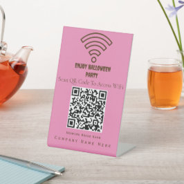 WiFi QR-codescan om Paarse verbinding te maken Reclamebord Met Voetstuk