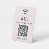 WiFi QR-codescan om roze te verbinden Reclamebord Met Voetstuk (Voorkant)