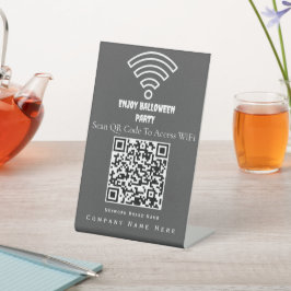 WiFi QR-codescan voor verbinding met Deep Ash Reclamebord Met Voetstuk
