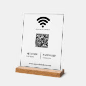 WiFi QR-netwerk acryl bord (Hoek)