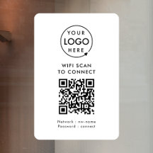WiFi-ruitsticker | Netwerk QR- vinyl stickerbordje