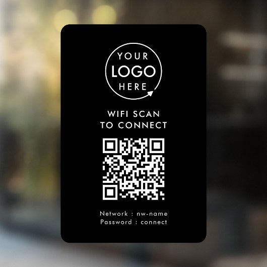 WiFi-ruitsticker | Netwerk QR- vinyl stickerbordje Raamsticker