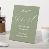 WiFi Sage Green is ons gasthuwelijk Reclamebord Met Voetstuk (Insitu)