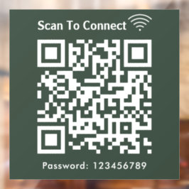 WiFi Scan om wachtwoord QR Code Forest Green te ve Raamsticker