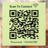 WiFi Scan om wachtwoord QR code Lime Green te verb Raamsticker (Vel 2)