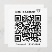 WiFi Scan om wachtwoord QR code wit aan te sluiten Kaart (Voorkant / Achterkant)