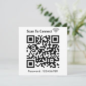 WiFi Scan om wachtwoord QR code wit aan te sluiten Kaart (Staand voorkant)