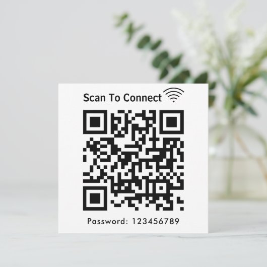 WiFi Scan om wachtwoord QR code wit aan te sluiten Kaart (Staand voorkant)