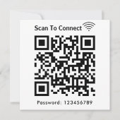 WiFi Scan om wachtwoord QR code wit aan te sluiten Kaart (Voorkant)