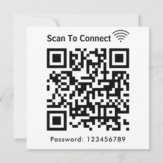 WiFi Scan om wachtwoord QR code wit aan te sluiten Kaart (Voorkant)