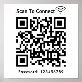 WiFi Scan om wachtwoord QR code wit aan te sluiten Poster